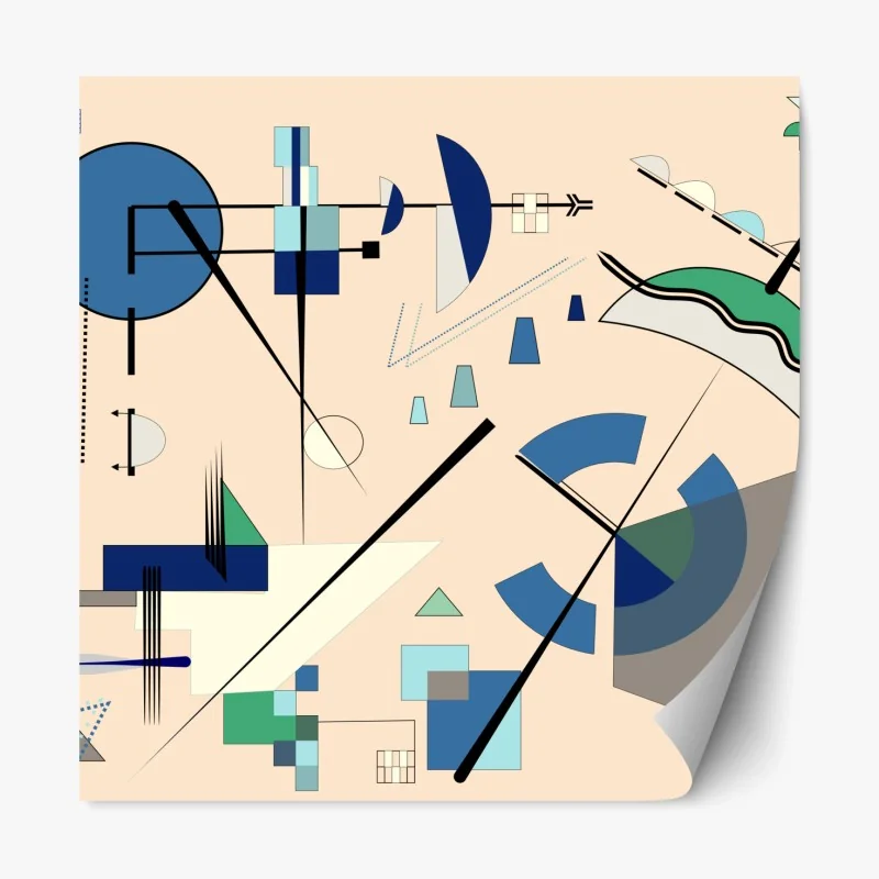 Repositionierbarer Aufkleber tropisches blättermuster auf zickzack-hintergrund – Wallnifity®