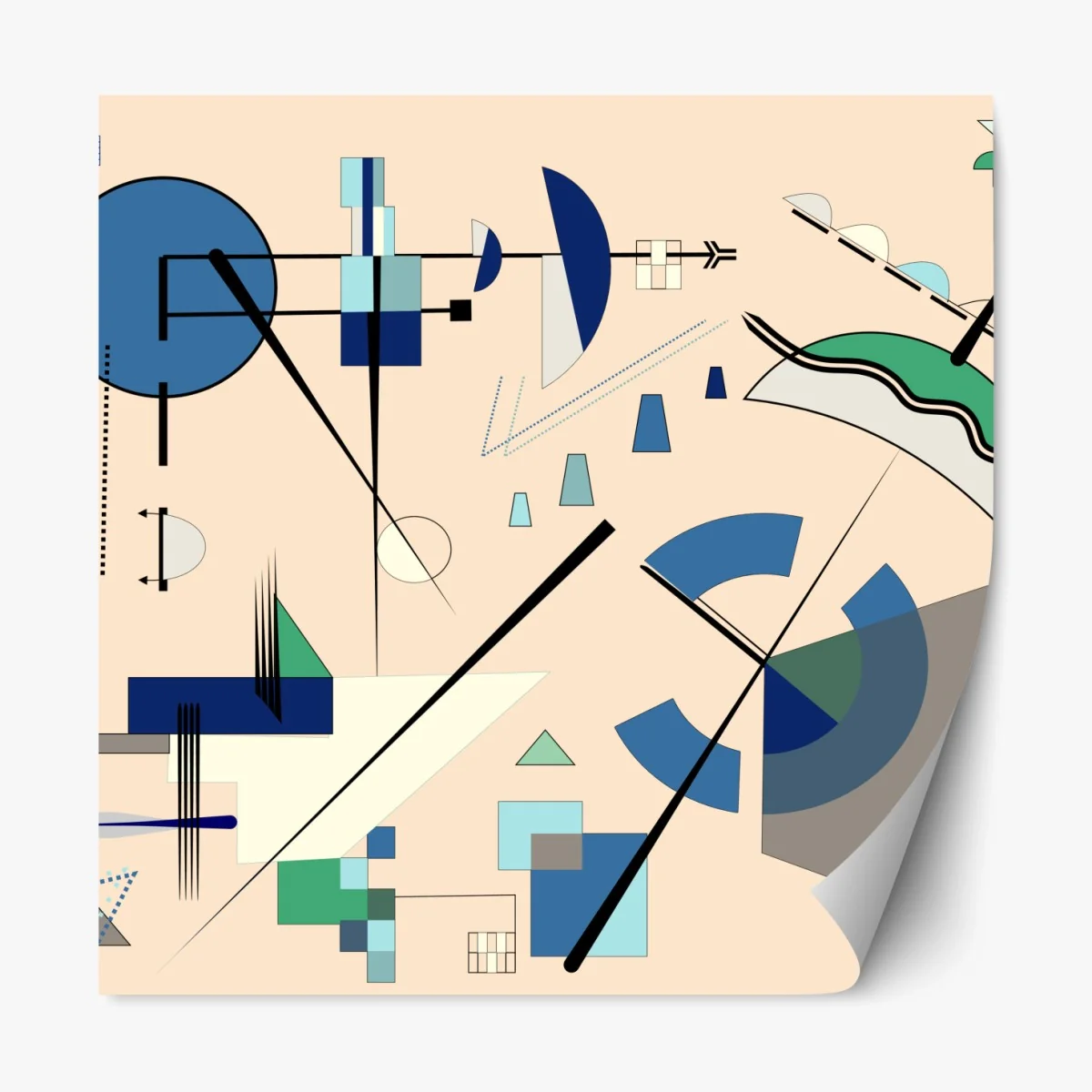 Repositionierbarer Aufkleber geometrische pastellkomposition – Wallnifity® Repositionierbarer Aufkleber geometrische pastellkomposition – Wallnifity®