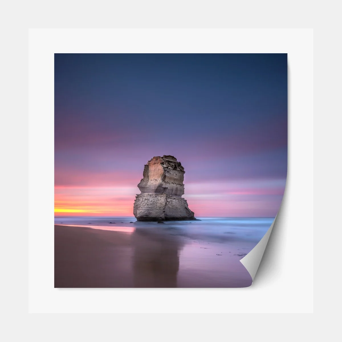 Repositionierbarer Aufkleber ruhige küstenlandschaft mit felsformationen bei sonnenuntergang – Wallnifity® Repositionierbarer Aufkleber ruhige küstenlandschaft mit felsformationen bei sonnenuntergang – Wallnifity®