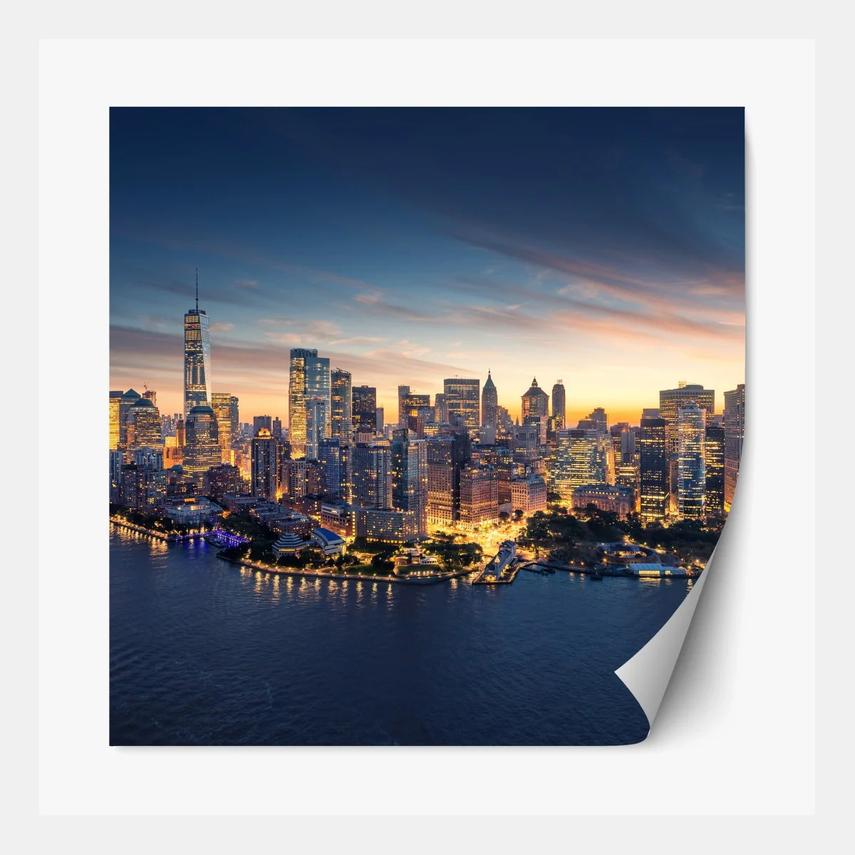 Repositionierbarer Aufkleber Manhattan panorama bei sonnenaufgang – Wallnifity® Repositionierbarer Aufkleber Manhattan panorama bei sonnenaufgang – Wallnifity®