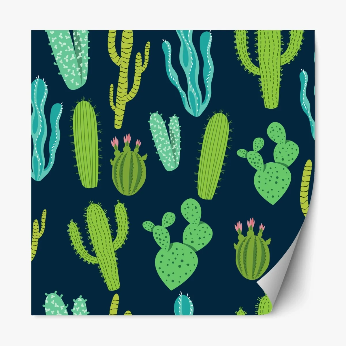 Repositionierbarer Aufkleber kaktus- und sukkulentenmuster – Wallnifity® Repositionierbarer Aufkleber kaktus- und sukkulentenmuster – Wallnifity®