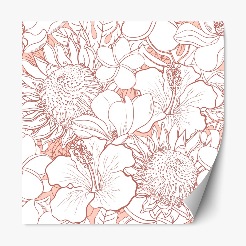 Repositionierbarer Aufkleber üppiger wasserfall im farnwald – Wallnifity®