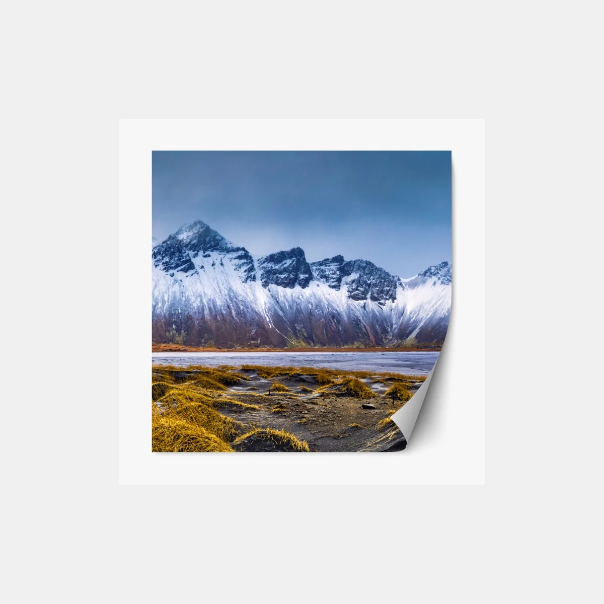 Repositionierbarer Aufkleber panorama Vestrahorn bei Stokksnes – Wallnifity® Repositionierbarer Aufkleber panorama Vestrahorn bei Stokksnes – Wallnifity®