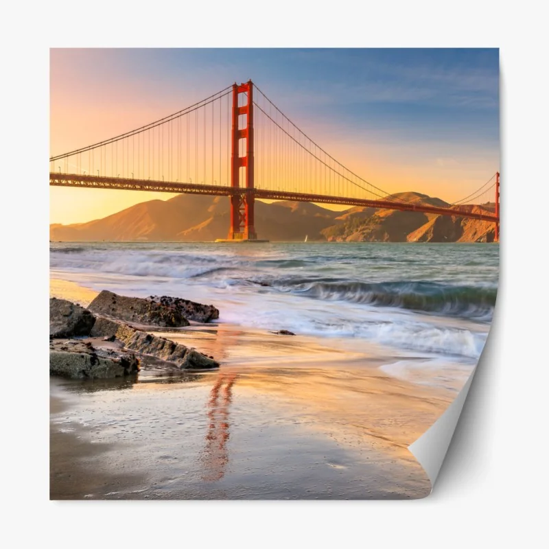 Repositionierbarer Aufkleber ruhiger holzsteg am see im grünen wald – Wallnifity®