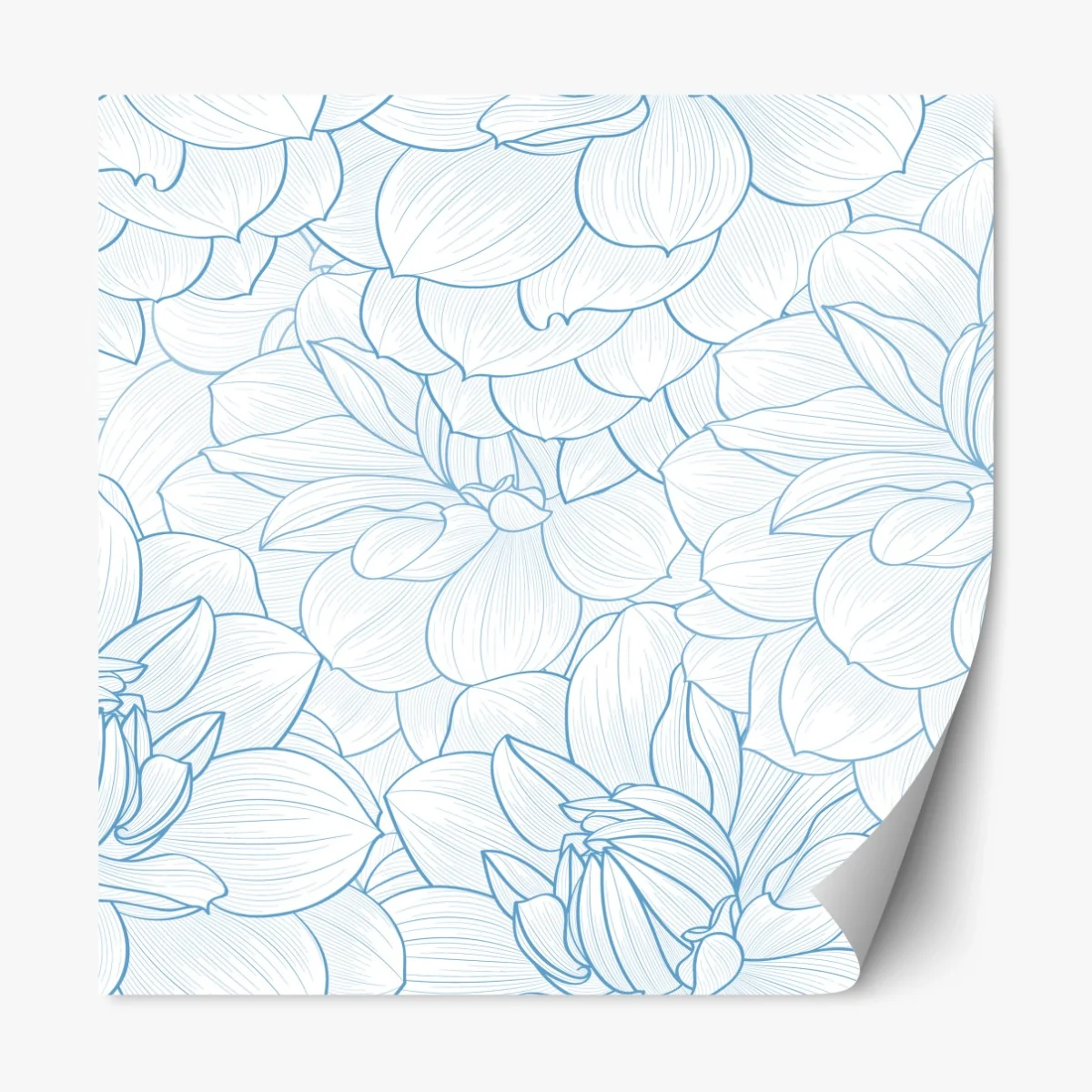 Repositionierbarer Aufkleber zartes blaues blumenmuster – Wallnifity® Repositionierbarer Aufkleber zartes blaues blumenmuster – Wallnifity®