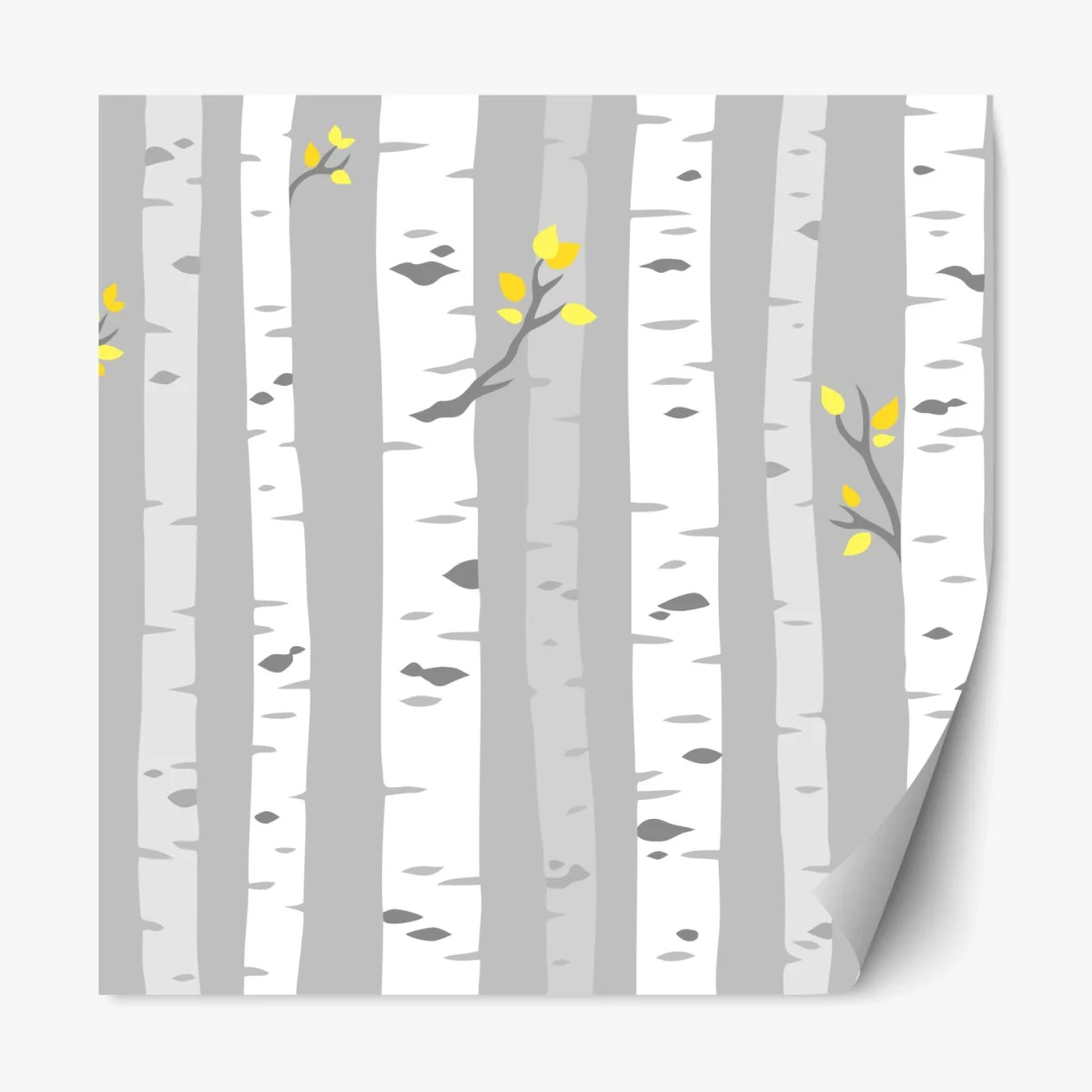 Repositionierbarer Aufkleber skandinavischer birkenwald – Wallnifity® Repositionierbarer Aufkleber skandinavischer birkenwald – Wallnifity®