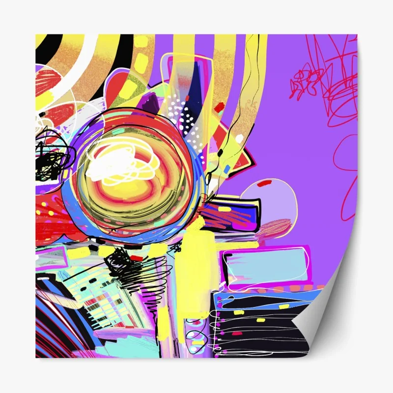 Repositionierbarer Aufkleber lebendige violette abstrakte komposition