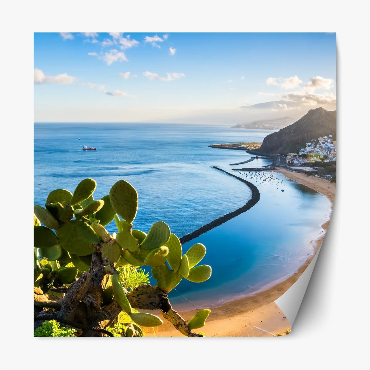 Repositionierbarer Aufkleber sonniger strand Las Teresitas panorama – Wallnifity® Repositionierbarer Aufkleber sonniger strand Las Teresitas panorama – Wallnifity®