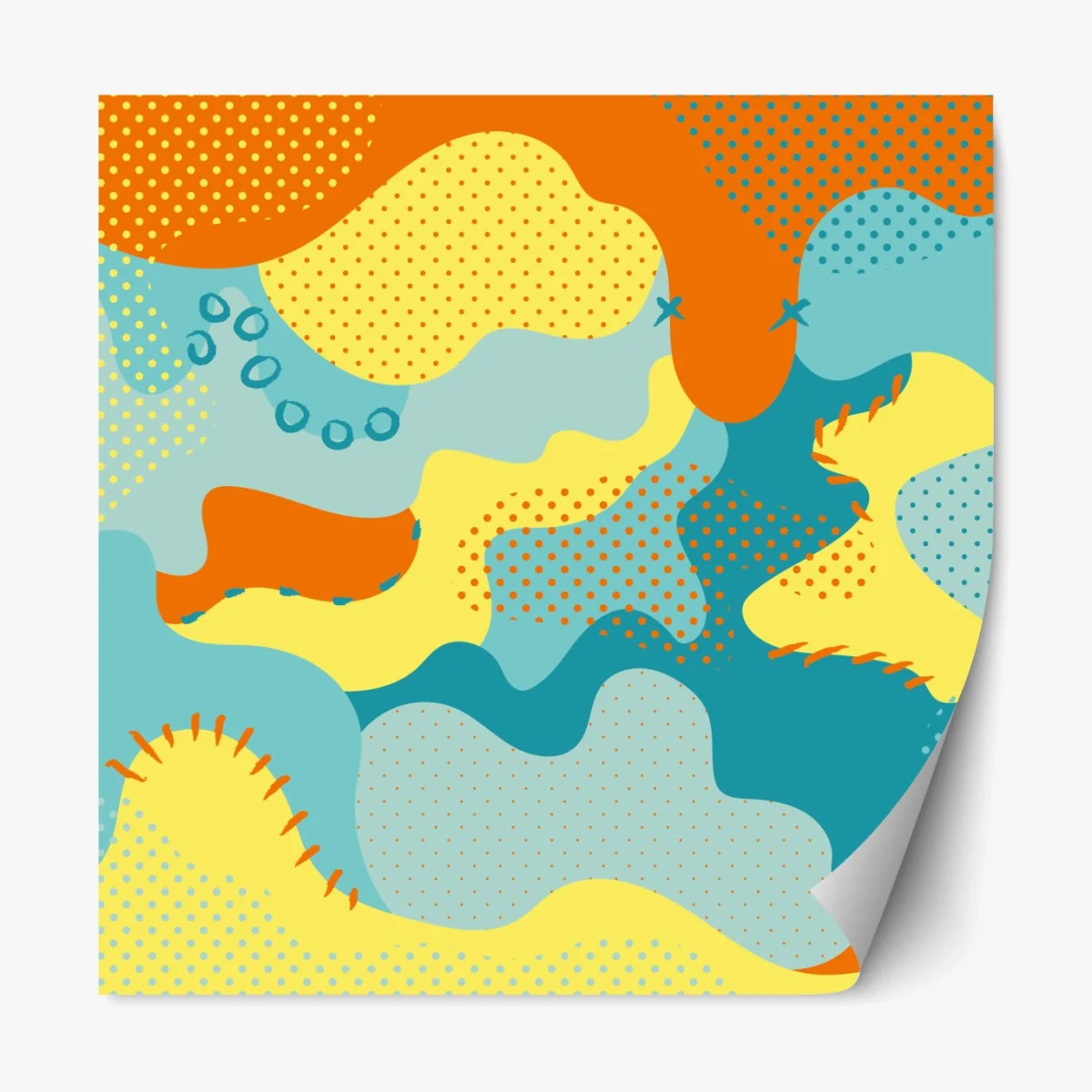 Repositionierbarer Aufkleber lebendige abstrakte pop-art-komposition – Wallnifity® Repositionierbarer Aufkleber lebendige abstrakte pop-art-komposition – Wallnifity®