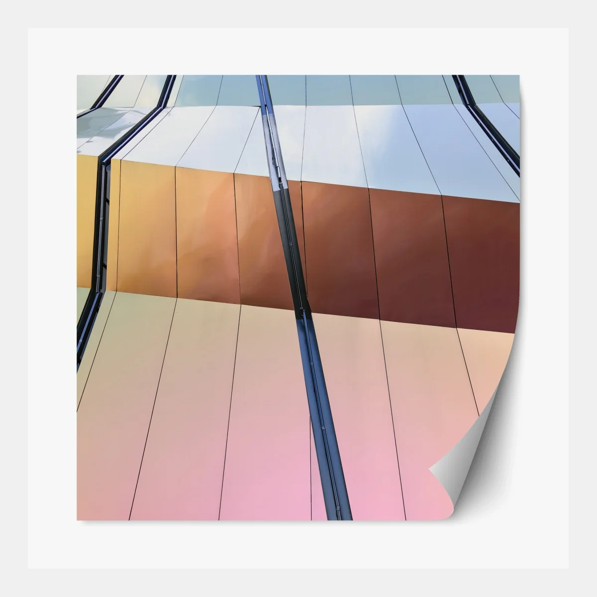 Repositionierbarer Aufkleber irisierende moderne fassade aus paneelen – Wallnifity® Repositionierbarer Aufkleber irisierende moderne fassade aus paneelen – Wallnifity®