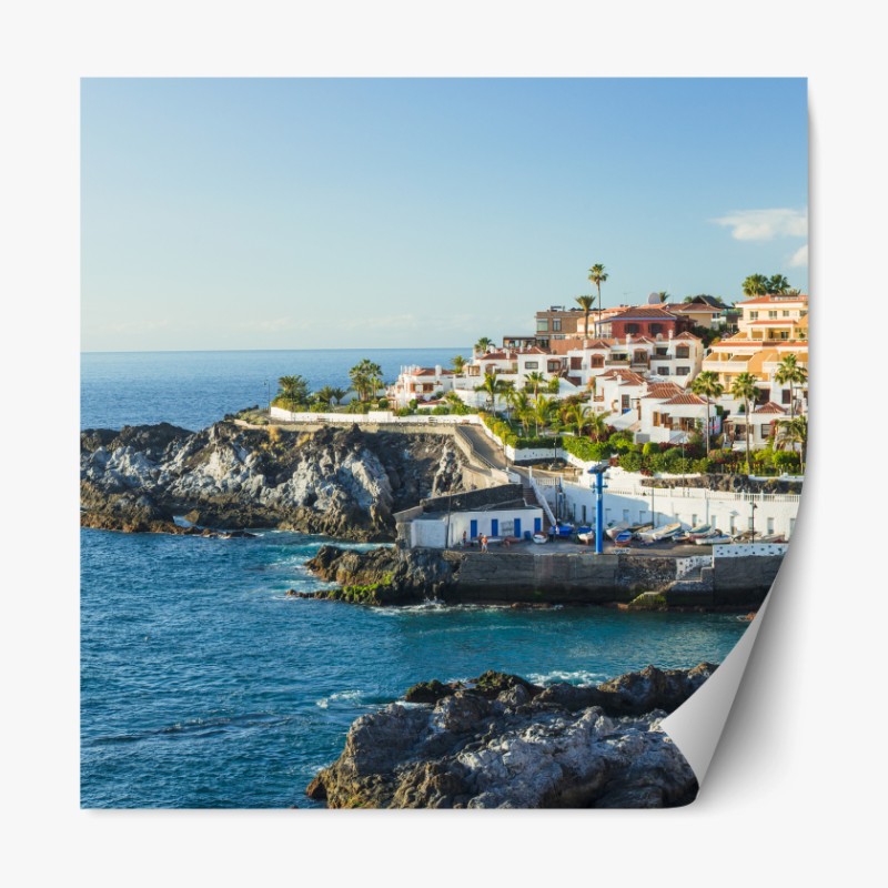 Repositionierbarer Aufkleber hohe berggipfel und ein sich windender weg – Wallnifity®