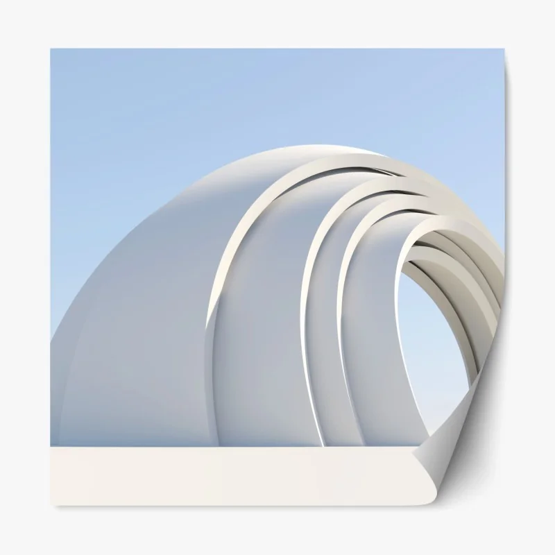 Repositionierbarer Aufkleber minimalistische bogenskulptur