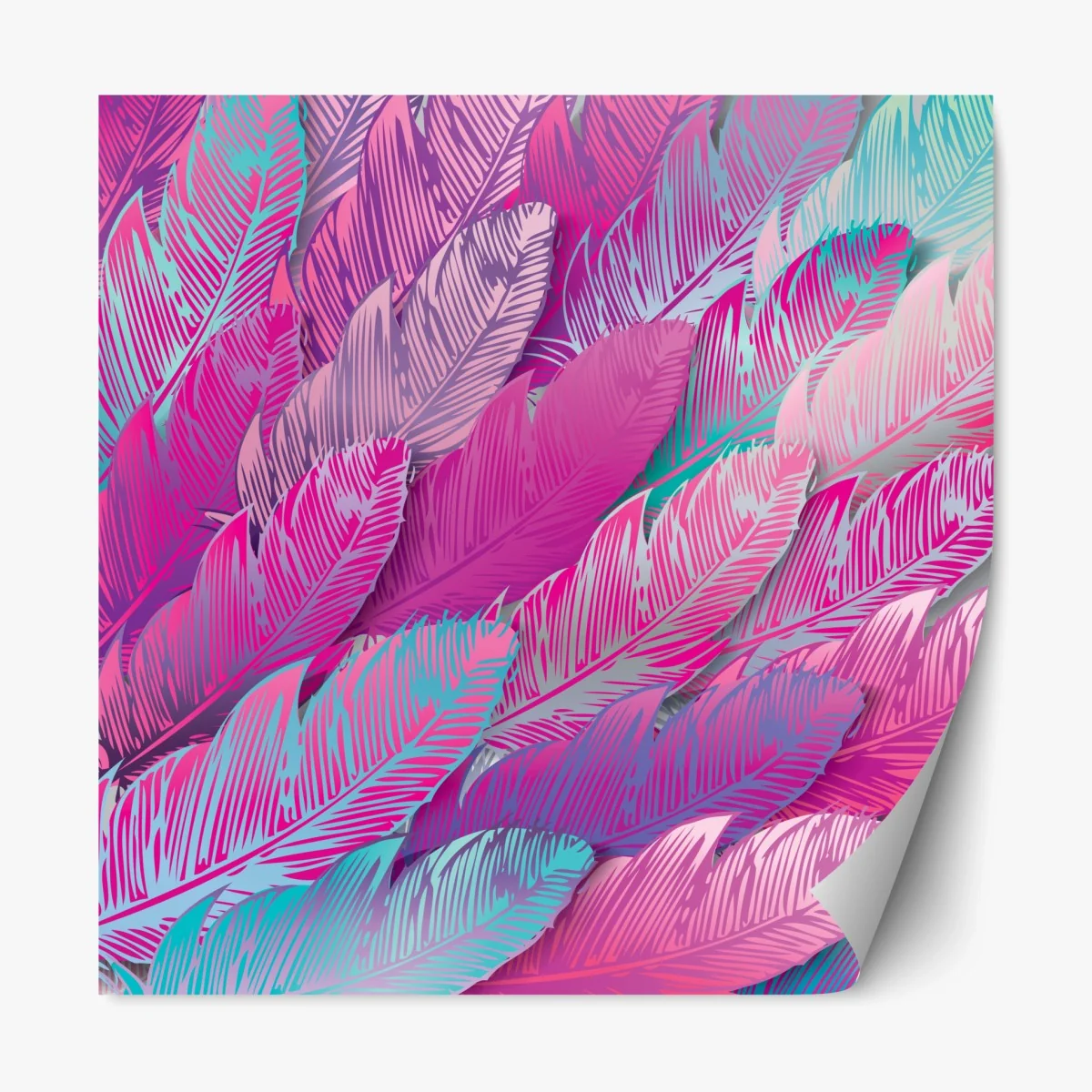 Repositionierbarer Aufkleber irisierendes rosa federmuster – Wallnifity® Repositionierbarer Aufkleber irisierendes rosa federmuster – Wallnifity®