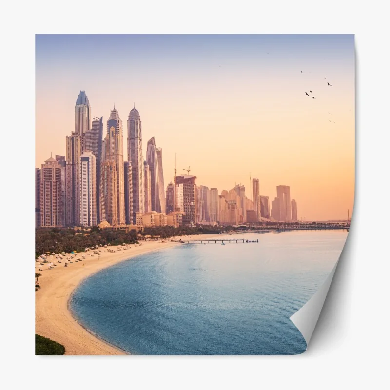 Repositionierbarer Aufkleber nebliger fichtenwald bei sonnenaufgang – Wallnifity®