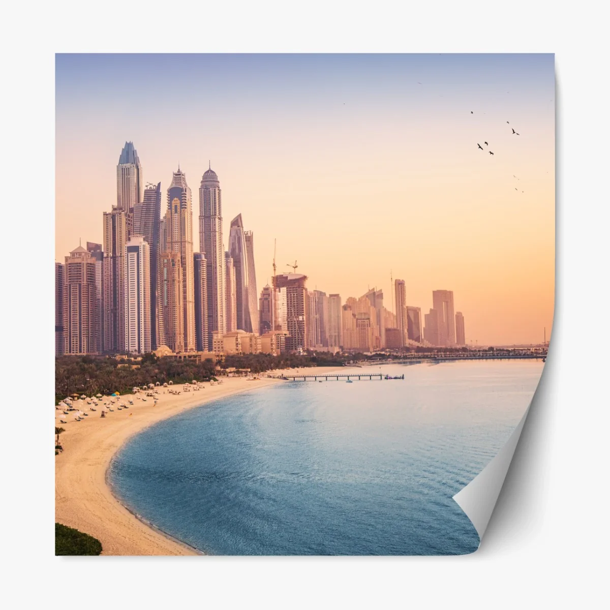 Repositionierbarer Aufkleber Dubai skyline bei sonnenuntergang – Wallnifity® Repositionierbarer Aufkleber Dubai skyline bei sonnenuntergang – Wallnifity®