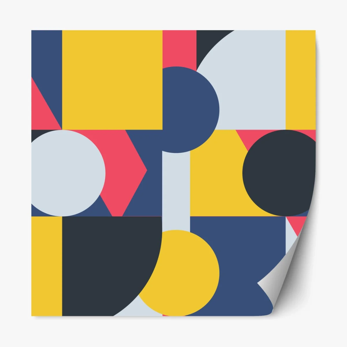 Repositionierbarer Aufkleber lebendige geometrische komposition – Wallnifity® Repositionierbarer Aufkleber lebendige geometrische komposition – Wallnifity®