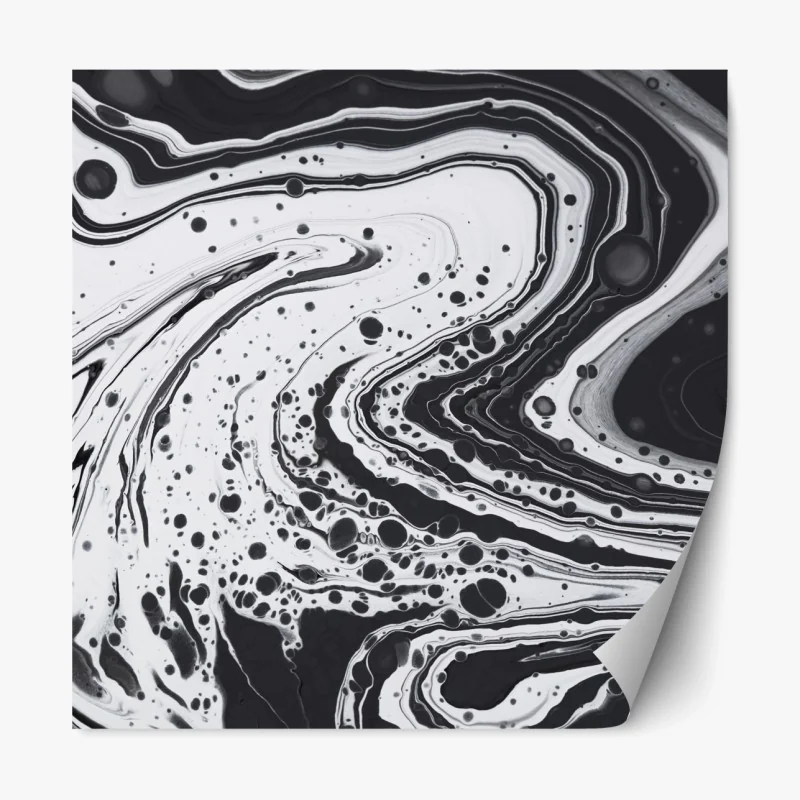 Repositionierbarer Aufkleber schwarz-weißes marmormuster