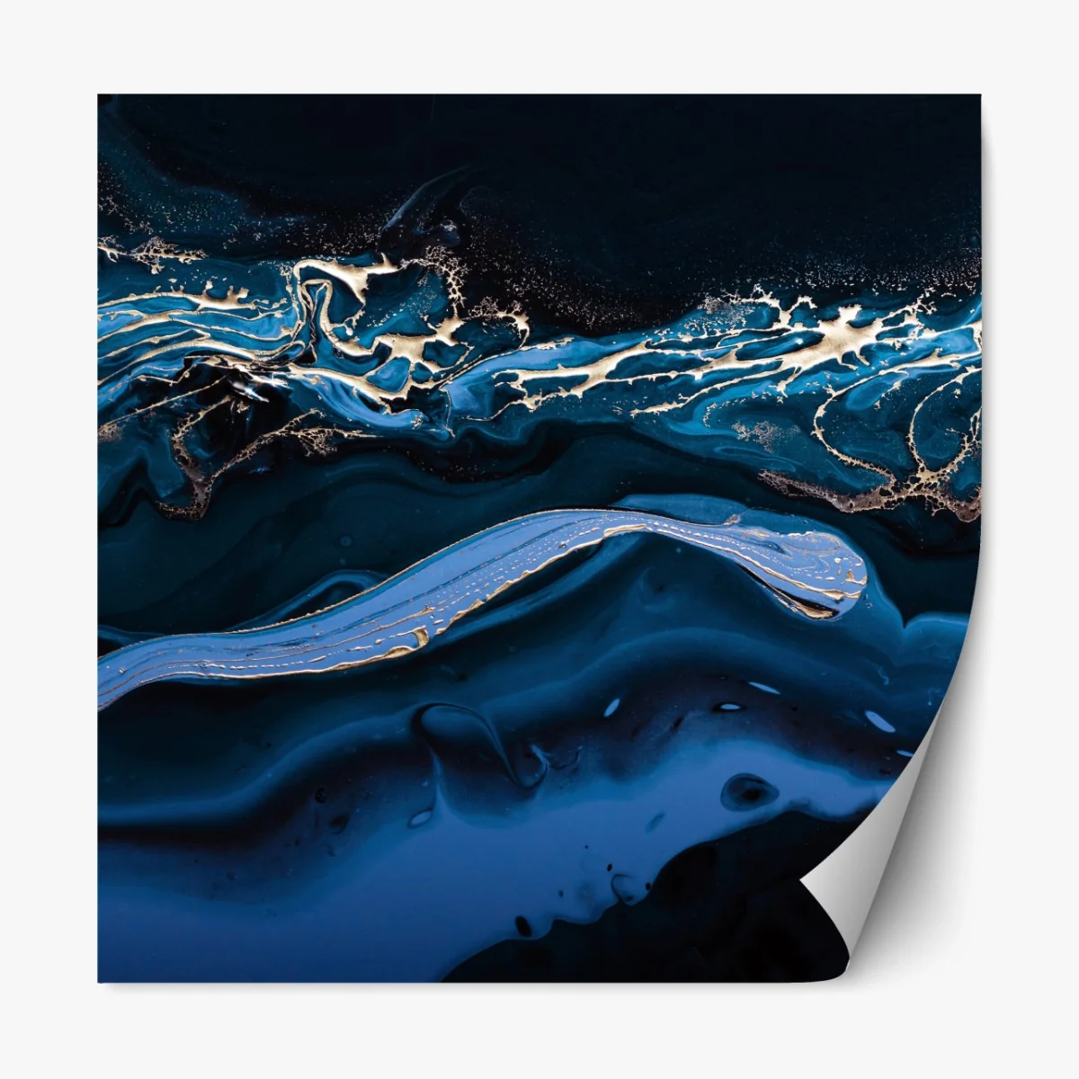 Repositionierbarer Aufkleber marineblaue und goldene abstraktion – Wallnifity® Repositionierbarer Aufkleber marineblaue und goldene abstraktion – Wallnifity®