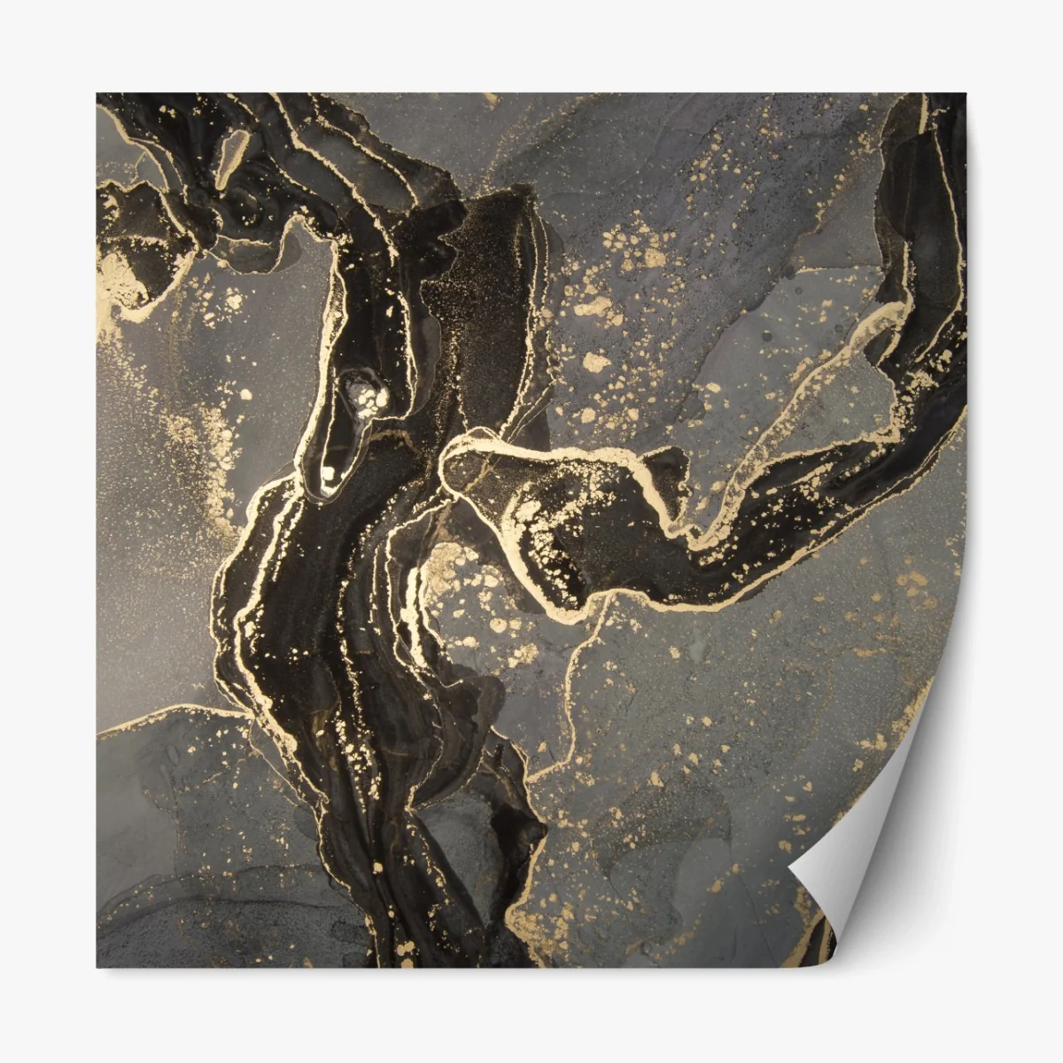 Repositionierbarer Aufkleber luxuriöser schwarz-goldener marmor abstrakt – Wallnifity® Repositionierbarer Aufkleber luxuriöser schwarz-goldener marmor abstrakt – Wallnifity®