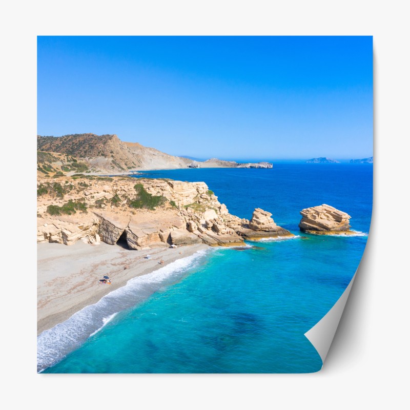 Repositionierbarer Aufkleber türkisfarbene küstenoase