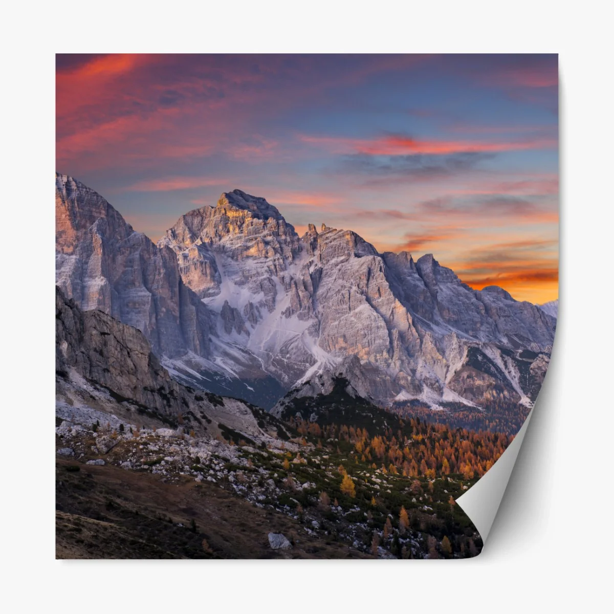 Repositionierbarer Aufkleber majestätischer herbstlicher sonnenuntergang in den bergen – Wallnifity® Repositionierbarer Aufkleber majestätischer herbstlicher sonnenuntergang in den bergen – Wallnifity®