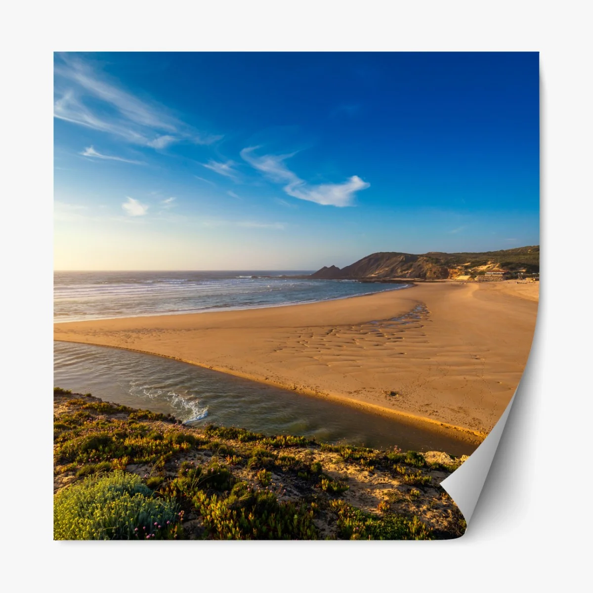 Repositionierbarer Aufkleber Praia da Amoreira panoramablick – Wallnifity® Repositionierbarer Aufkleber Praia da Amoreira panoramablick – Wallnifity®