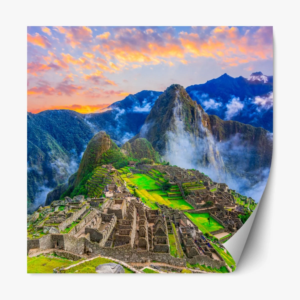 Repositionierbarer Aufkleber sonnenuntergang über Machu Picchu antike Inka-zitadelle – Wallnifity® Repositionierbarer Aufkleber sonnenuntergang über Machu Picchu antike Inka-zitadelle – Wallnifity®