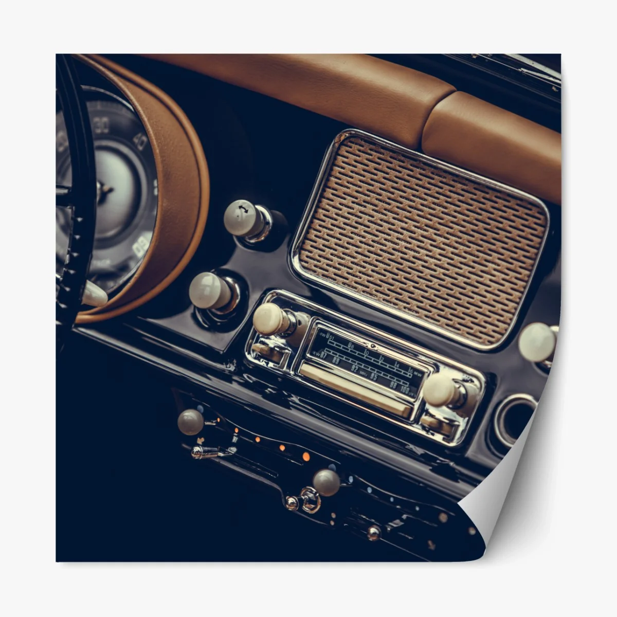 Repositionierbarer Aufkleber vintage armaturenbrett nahaufnahme – Wallnifity®