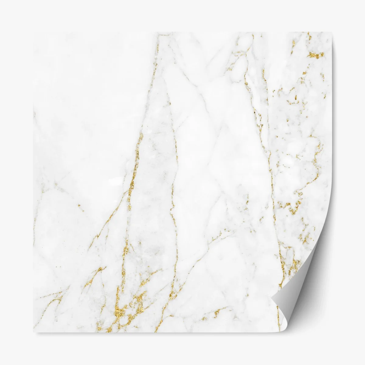 Repositionierbarer Aufkleber weißer marmor mit goldenen adern – Wallnifity®