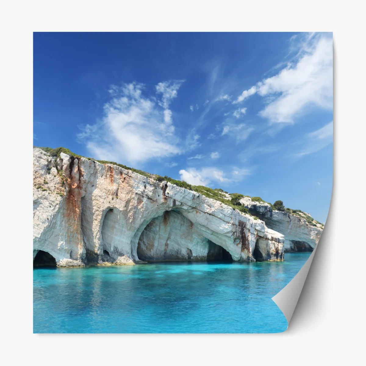 Repositionierbarer Aufkleber blaue höhlen auf Zakynthos – Wallnifity® Repositionierbarer Aufkleber blaue höhlen auf Zakynthos – Wallnifity®