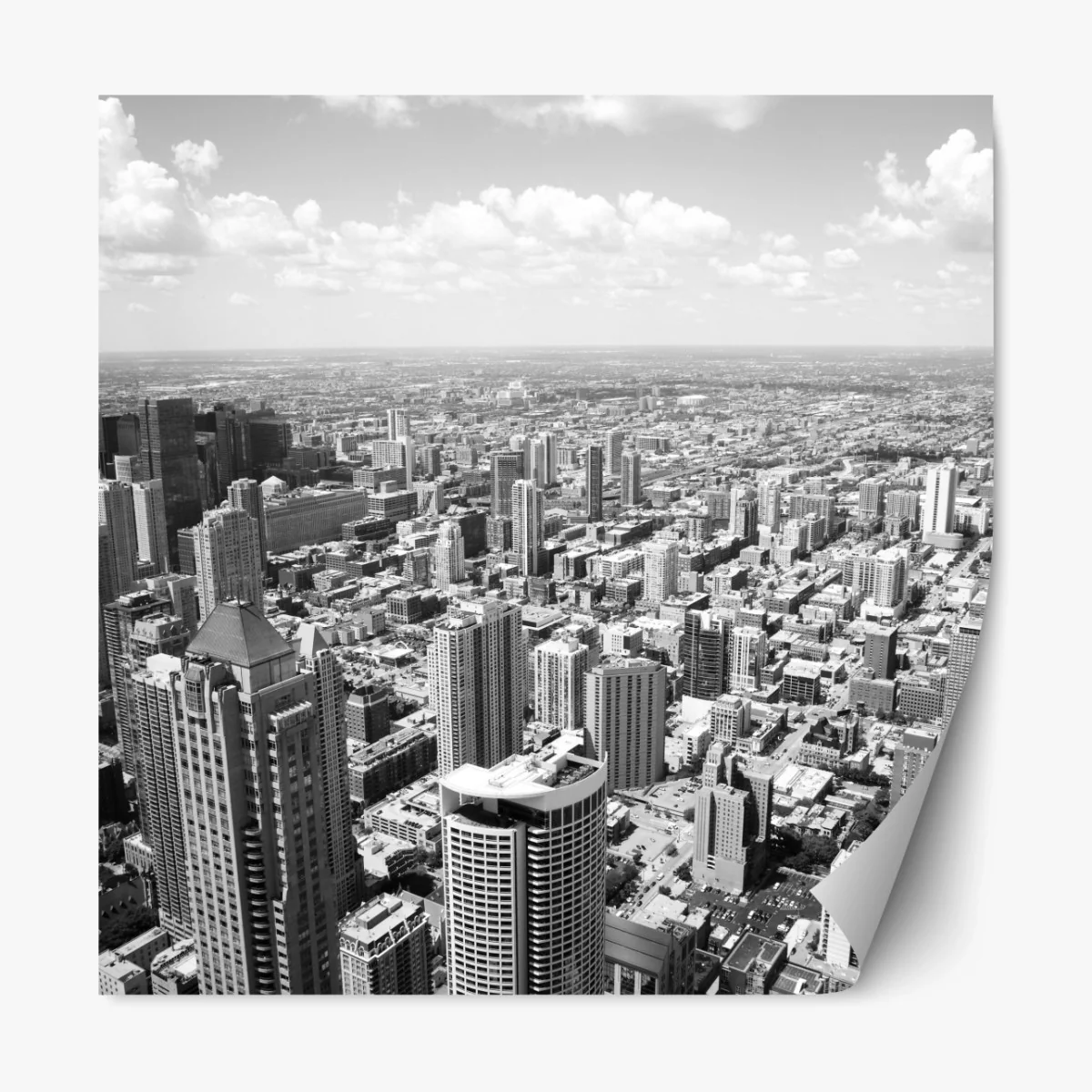 Repositionierbarer Aufkleber Chicago skyline in graustufen – Wallnifity®