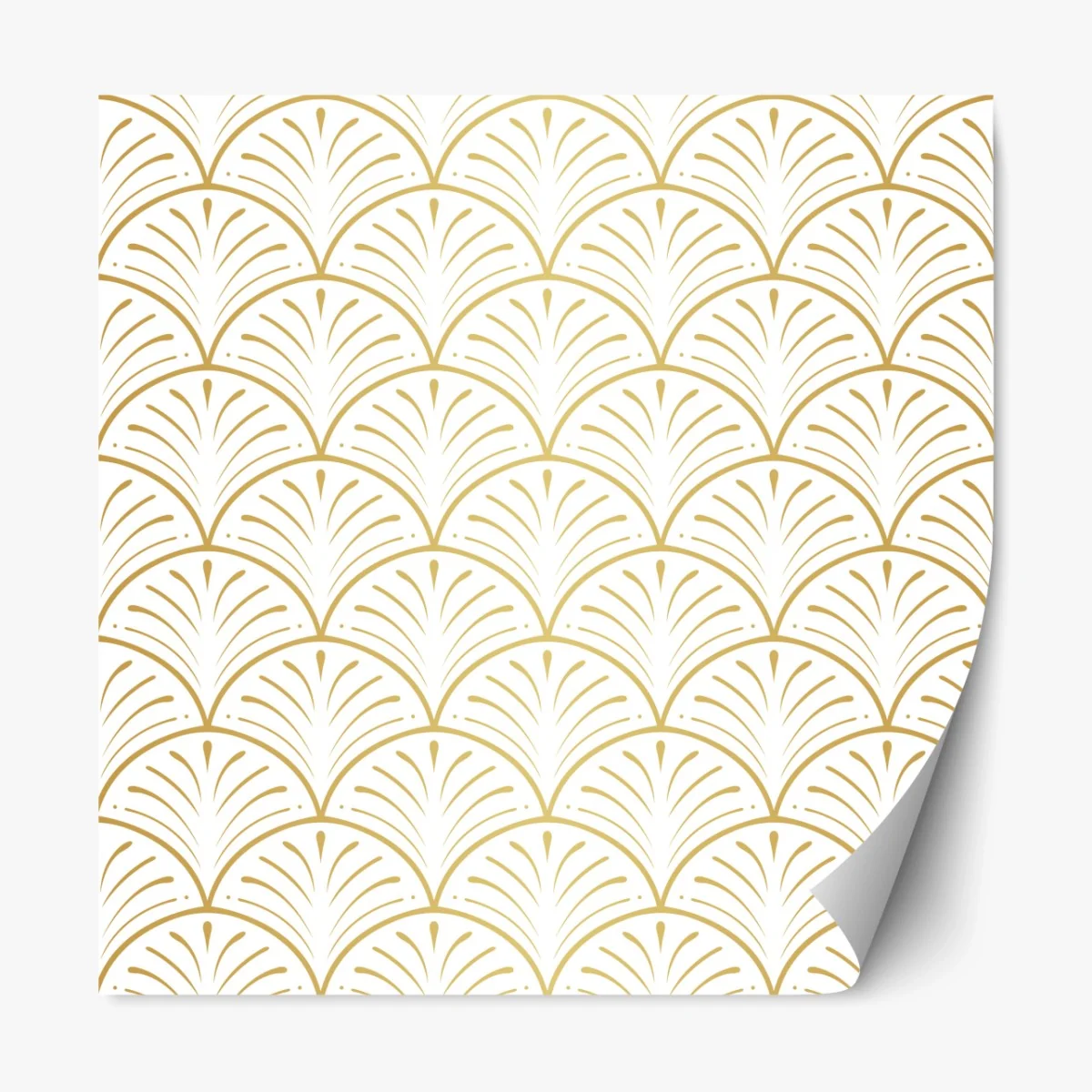 Repositionierbarer Aufkleber goldenes art deco fächermuster – Wallnifity® Repositionierbarer Aufkleber goldenes art deco fächermuster – Wallnifity®