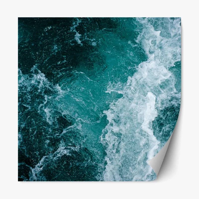Repositionierbarer Aufkleber türkisblaue ozeanwellen