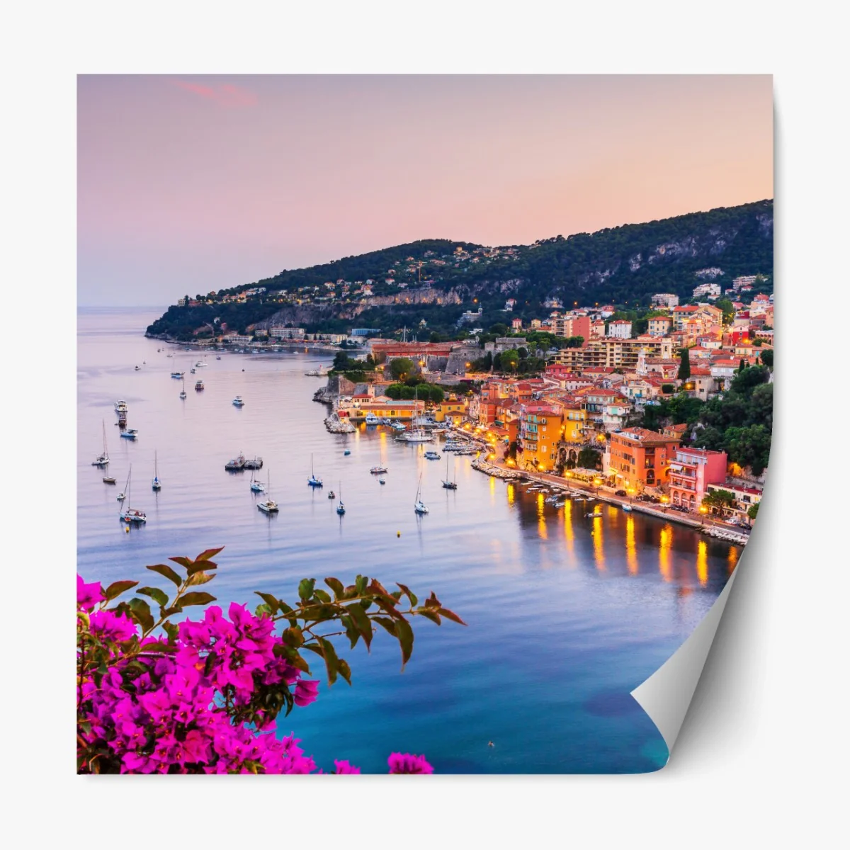 Repositionierbarer Aufkleber sonnenuntergang über Villefranche-sur-Mer – Wallnifity® Repositionierbarer Aufkleber sonnenuntergang über Villefranche-sur-Mer – Wallnifity®