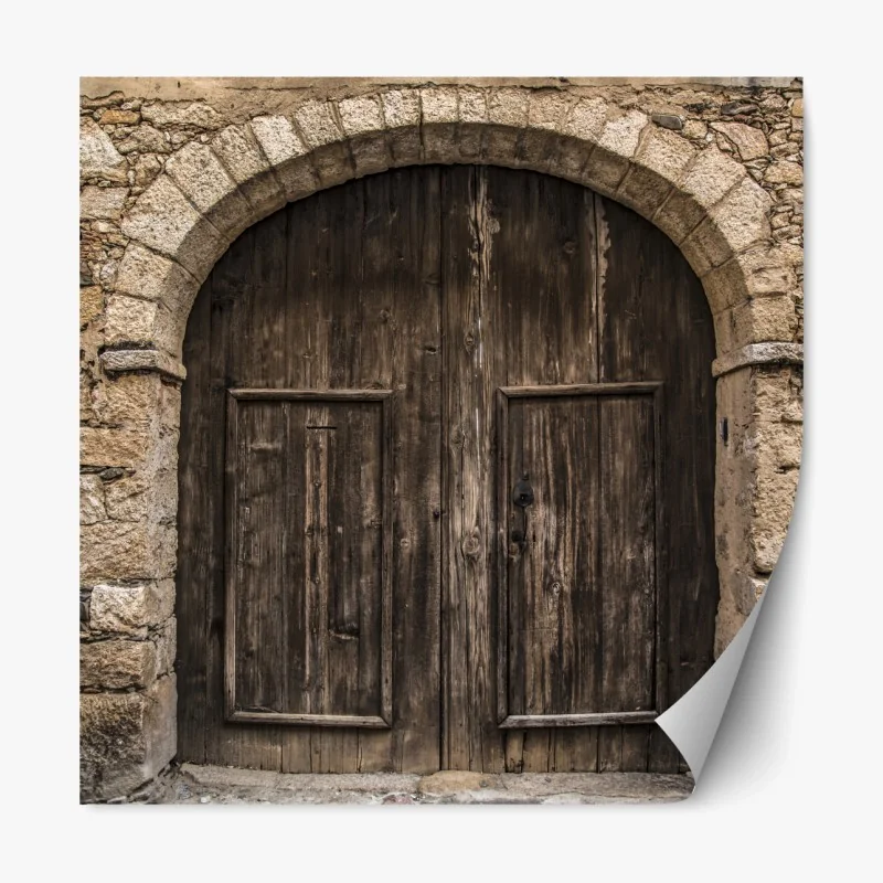 Repositionierbarer Aufkleber tropisches blättermuster auf zickzack-hintergrund – Wallnifity®