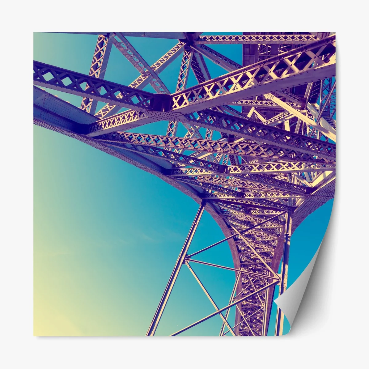 Repositionierbarer Aufkleber abstrakte stahlbrücke in perspektive – Wallnifity®