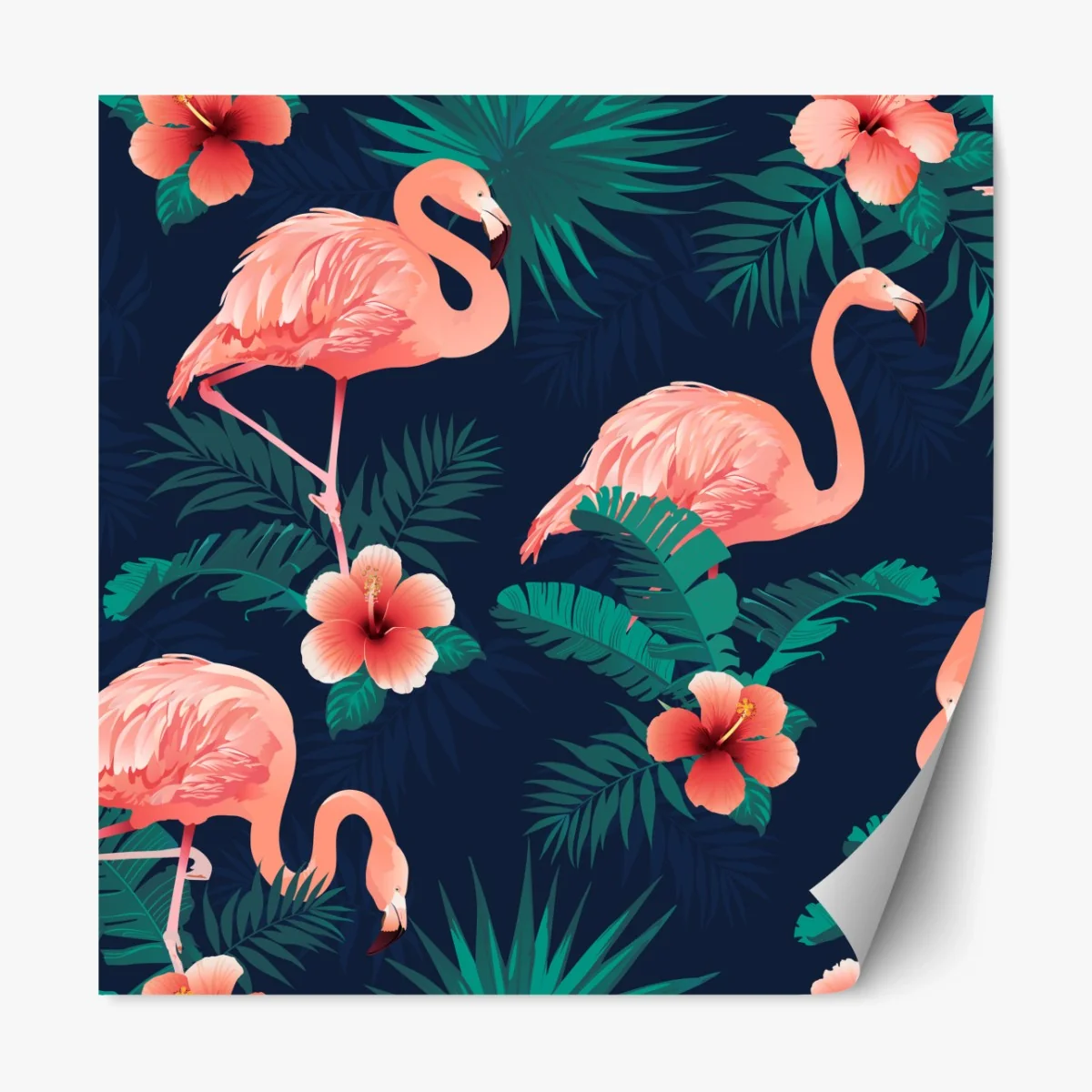Repositionierbarer Aufkleber tropisches rosa flamingo-muster – Wallnifity® Repositionierbarer Aufkleber tropisches rosa flamingo-muster – Wallnifity®