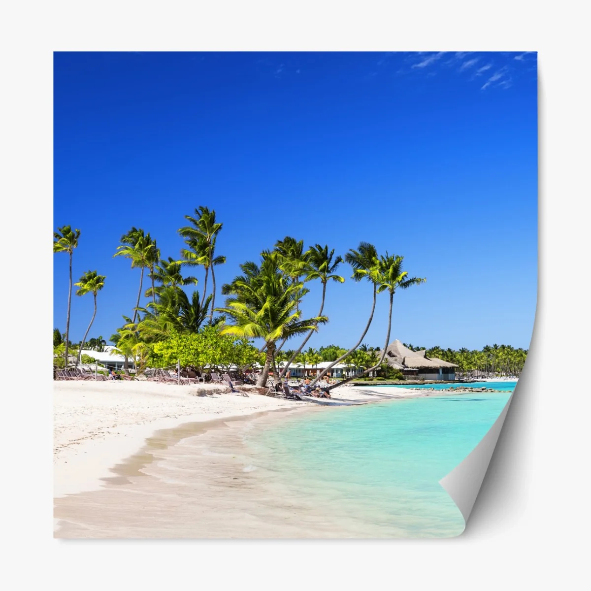 Repositionierbarer Aufkleber tropischer strand in Cap Cana – Wallnifity® Repositionierbarer Aufkleber tropischer strand in Cap Cana – Wallnifity®