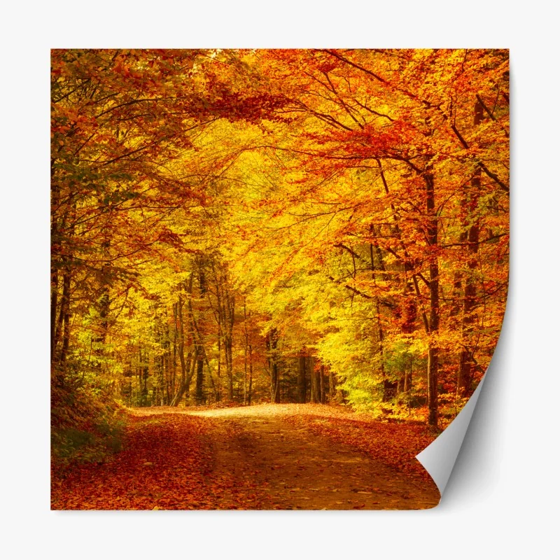 Repositionierbarer Aufkleber blaues muster mit vögeln und blüten im vintage-stil – Wallnifity®