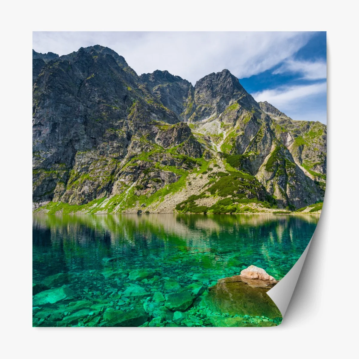 Repositionierbarer Aufkleber Czarny Staw bergreflexion – Wallnifity®