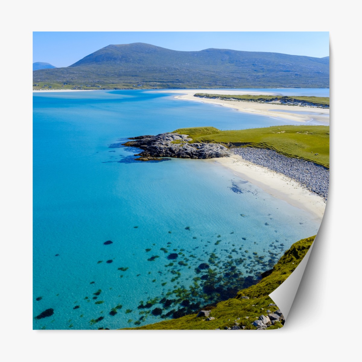 Repositionierbarer Aufkleber ruhige türkisfarbene strandlandschaft – Wallnifity® Repositionierbarer Aufkleber ruhige türkisfarbene strandlandschaft – Wallnifity®