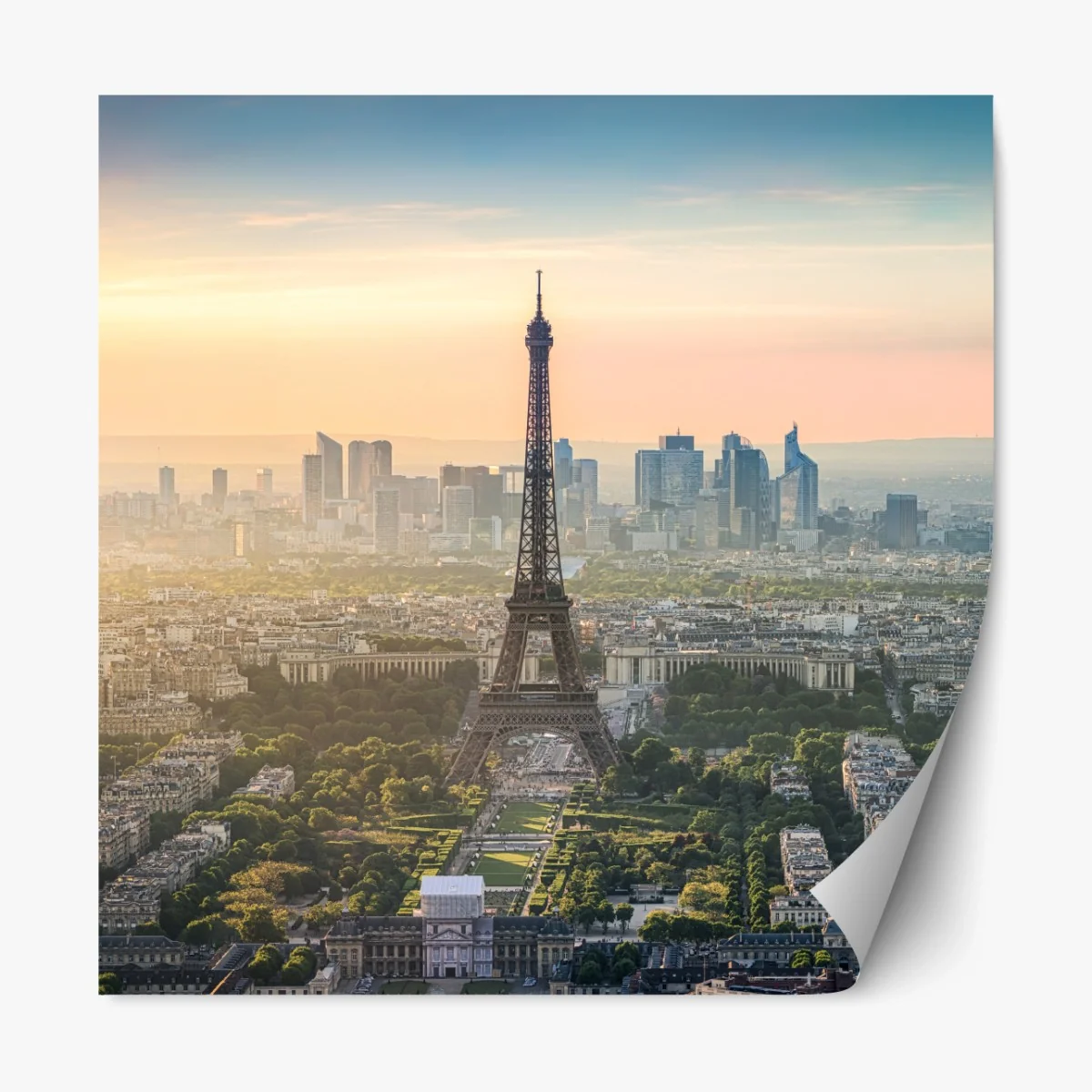 Repositionierbarer Aufkleber Paris stadtbild bei sonnenuntergang mit dem Eiffelturm – Wallnifity® Repositionierbarer Aufkleber Paris stadtbild bei sonnenuntergang mit dem Eiffelturm – Wallnifity®