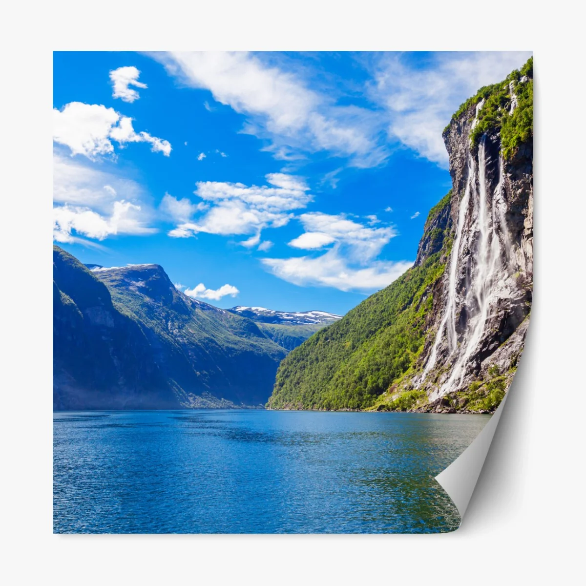 Repositionierbarer Aufkleber seven sisters wasserfall am Geirangerfjord – Wallnifity® Repositionierbarer Aufkleber seven sisters wasserfall am Geirangerfjord – Wallnifity®