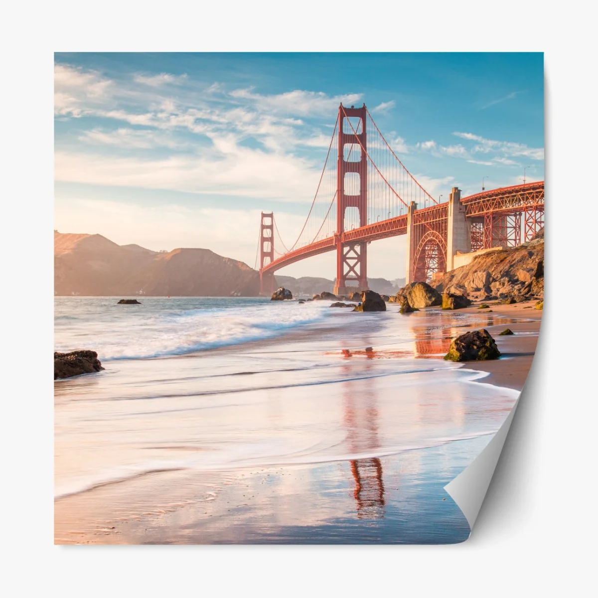 Repositionierbarer Aufkleber San Francisco Golden Gate Bridge bei sonnenuntergang – Wallnifity® Repositionierbarer Aufkleber San Francisco Golden Gate Bridge bei sonnenuntergang – Wallnifity®