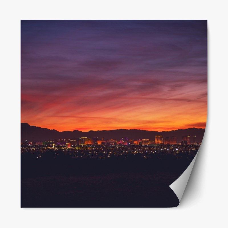 Repositionierbarer Aufkleber Las Vegas panorama bei dämmerung