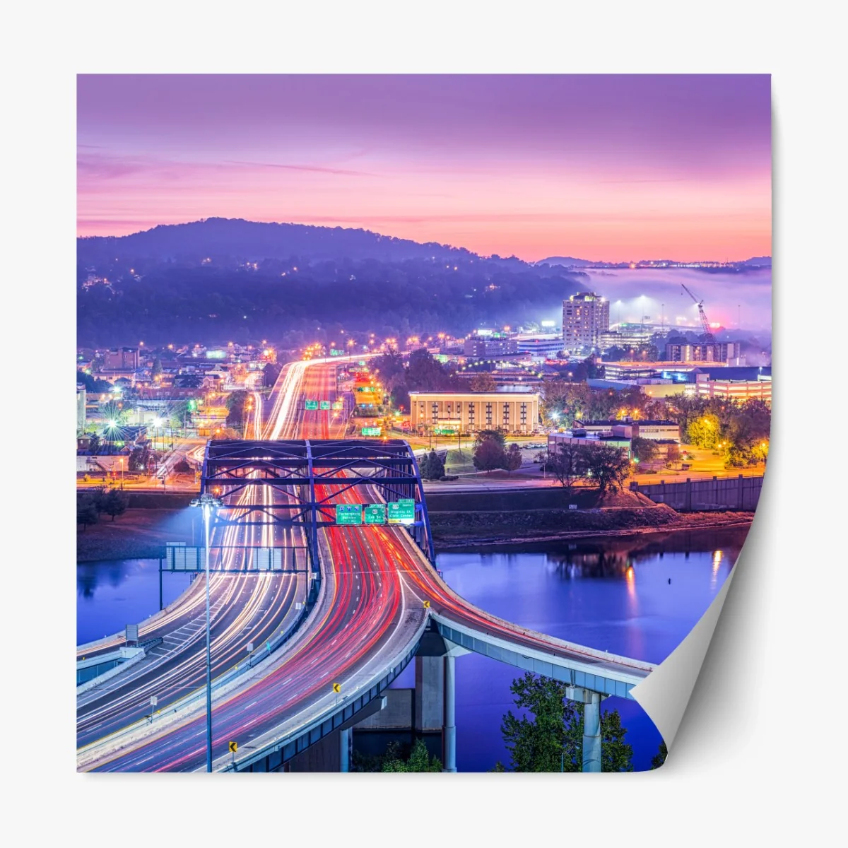 Repositionierbarer Aufkleber Charleston skyline bei dämmerung – Wallnifity® Repositionierbarer Aufkleber Charleston skyline bei dämmerung – Wallnifity®