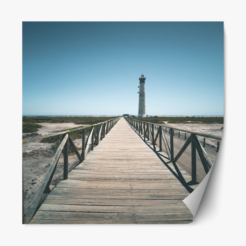 Repositionierbarer Aufkleber leuchtturm am ende des stegs