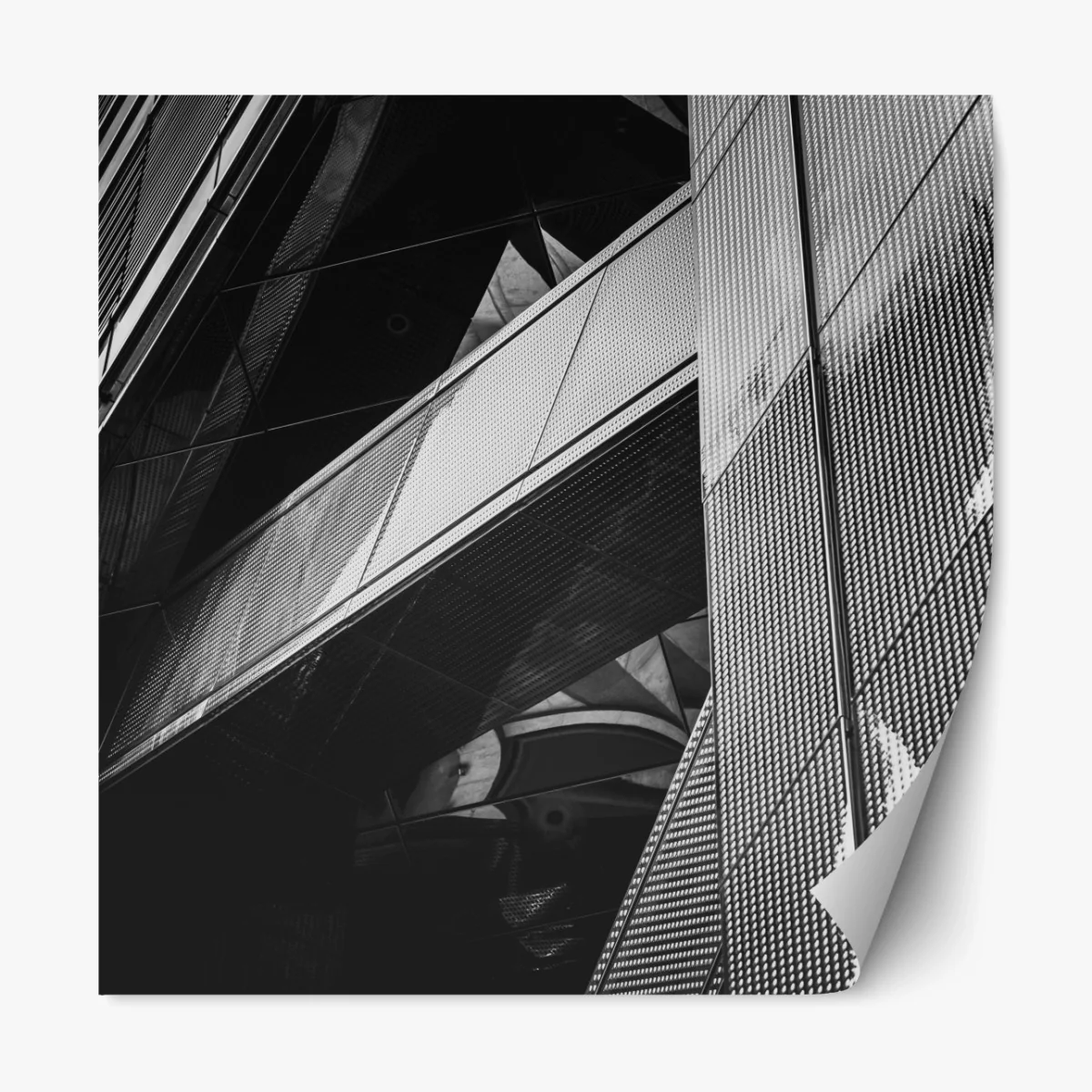 Repositionierbarer Aufkleber geometrische moderne fassade in schwarzweiß – Wallnifity® Repositionierbarer Aufkleber geometrische moderne fassade in schwarzweiß – Wallnifity®