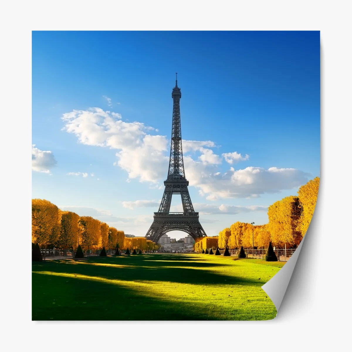 Repositionierbarer Aufkleber frühling am Champs de Mars, Eiffelturm, Paris – Wallnifity®