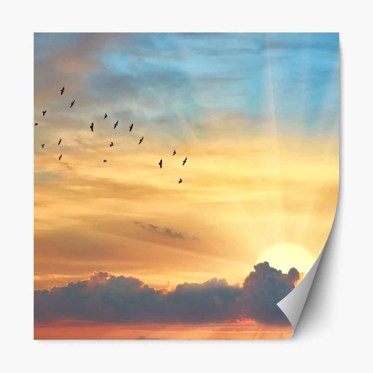 Repositionierbarer Aufkleber goldener sonnenaufgang über den wolken – Wallnifity® Repositionierbarer Aufkleber goldener sonnenaufgang über den wolken – Wallnifity®